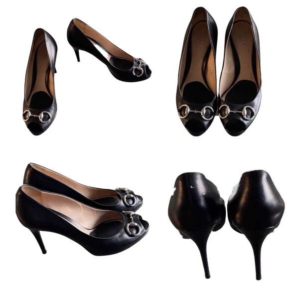 Gucci Horsebit Peep Toe Classic Heels - Picture 2 of 8
